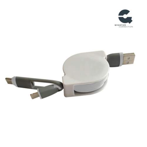 2 en 1 Cable USB retrctil de Cable de carga para iPhone y Android